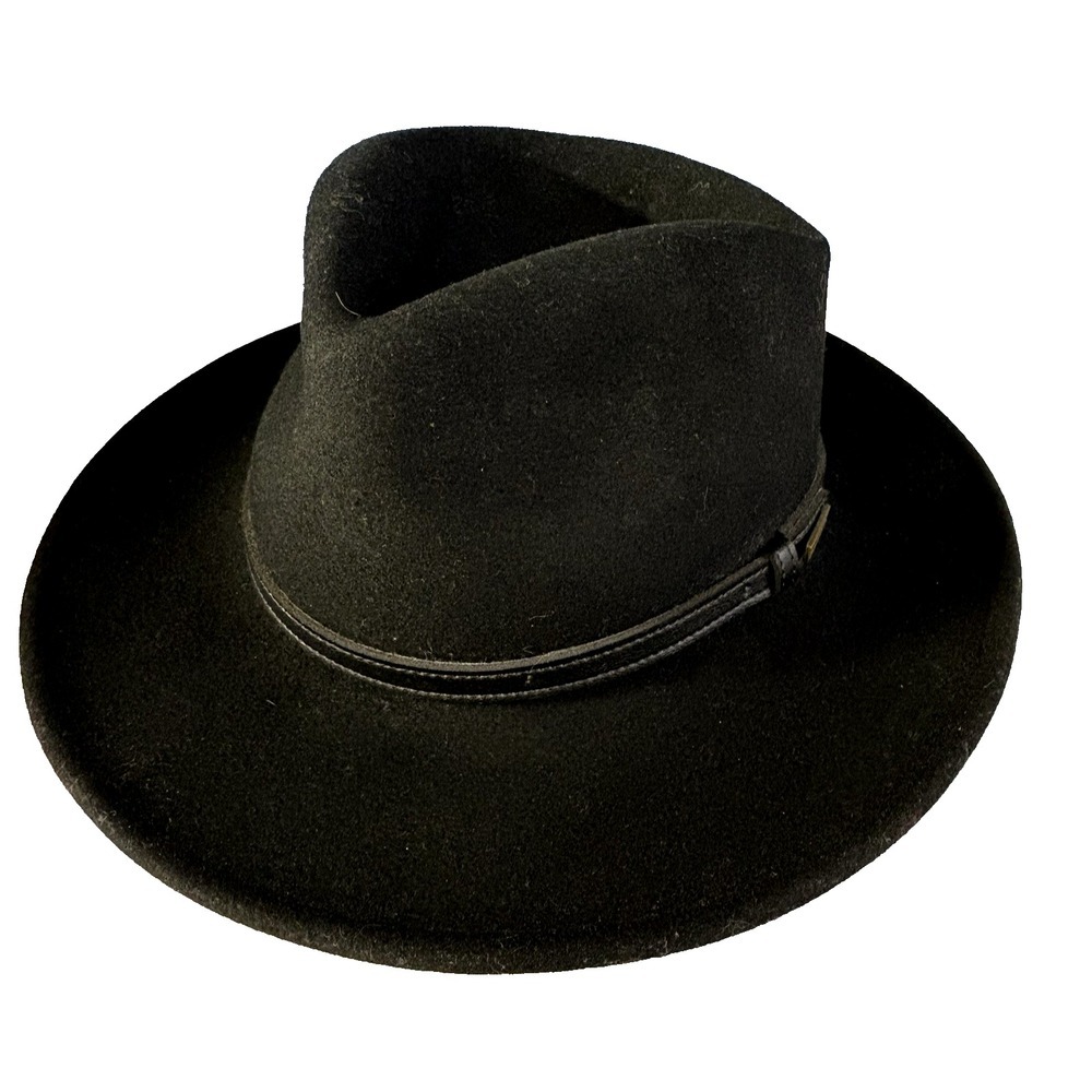 PENDLETON Men Outback 100% Wool Felt Hat Sz M Black Rugged Outdoors Western